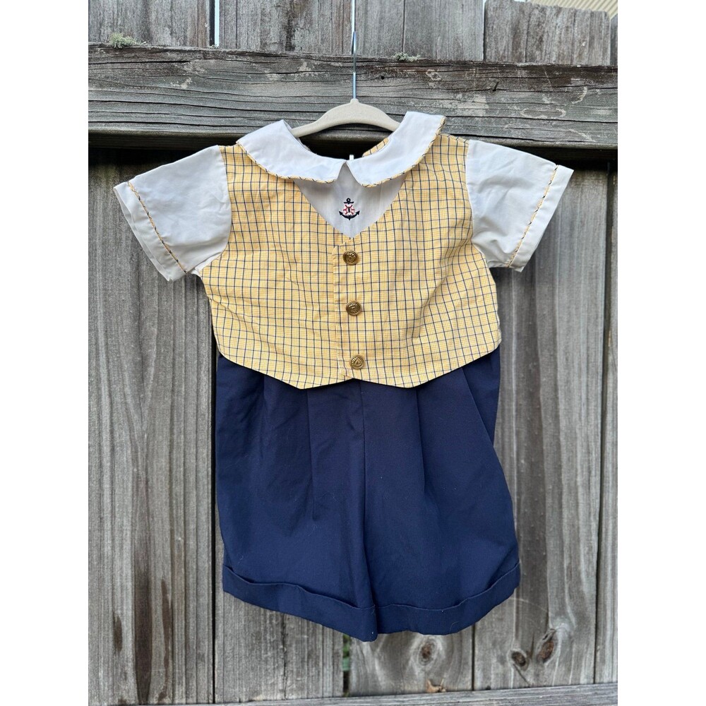 Vintage Baby Boy Alexis Made in the USA Romper 18 months Sailor Themed